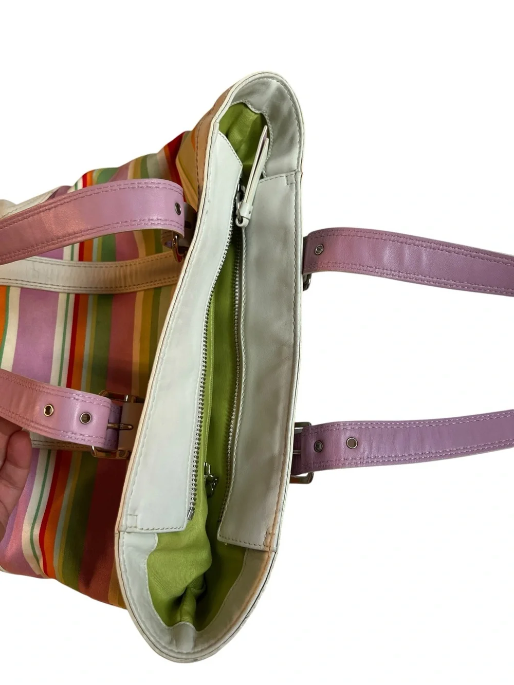 Coach Hamptons Stripe Canvas Tote Bag Multi-Color F10785 $298 MSRP